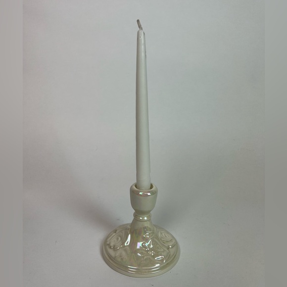 Vintage Opalescent Iridescent Glazed ceramic Candle Holder - Picture 5 of 7